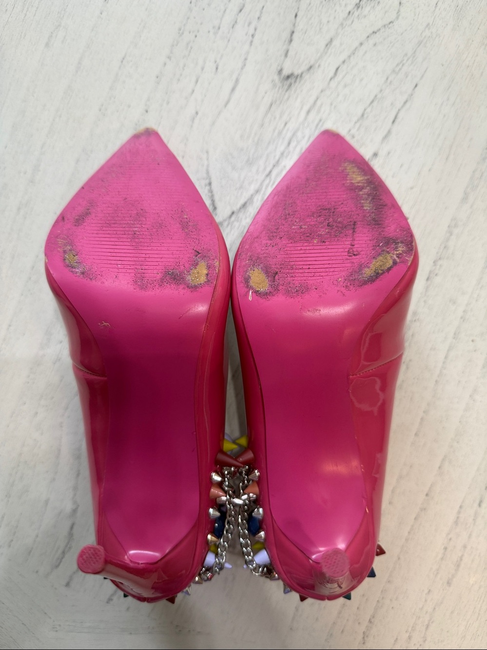 Steve Madden Hot Pink Jeweled Pointed-Toe Stiletto Pump - Picture 13 of 17